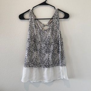 Black and white patterned tank top